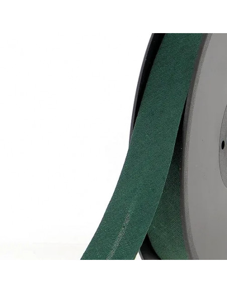 Biais tout textile, polycoton, 20mm, vert sapin