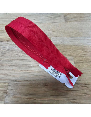 Fermeture Eclair Z41, Nylon invisible, rouge sang, 22cm