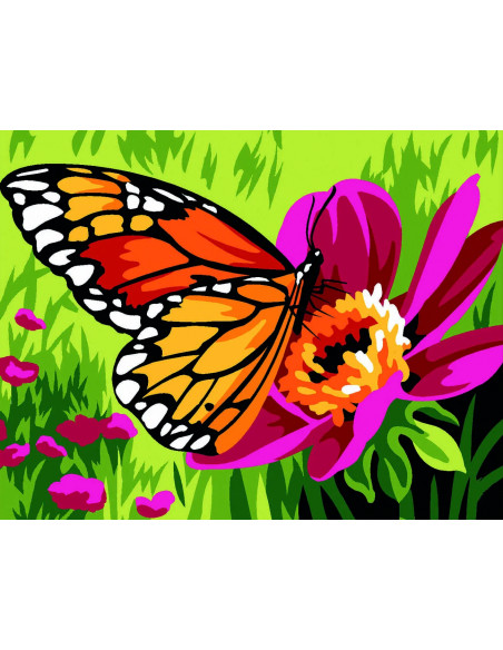 Kit canevas 20x25, Le papillon