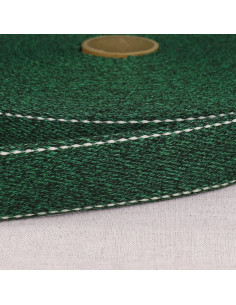 Sangle point sellier chinée, 30mm, vert