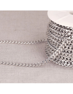 Chaine aluminium, 7mm, argent