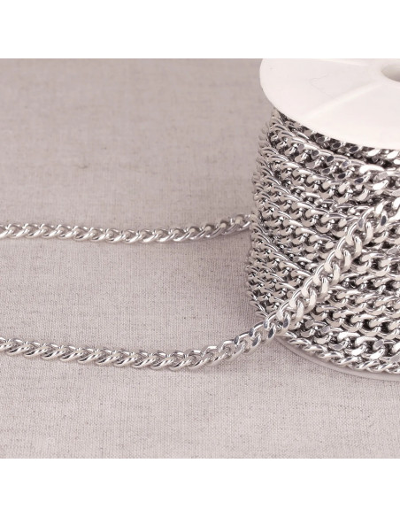 Chaine aluminium, 7mm, argent