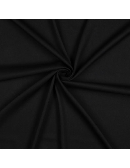 Tissu, Viscose Unie Stretch, Noir, Laize 140 cm, 97% Viscose 3% Elasthanne 180g/m²