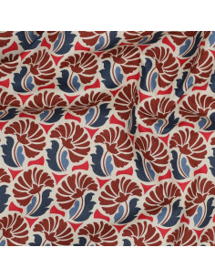 Popeline de coton, fleurs