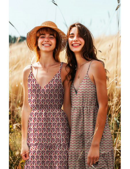 Popeline de coton, fleurs