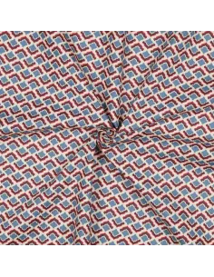 Tissu, Popeline de Coton Fleurie Rétro, Multicolore, Laize 150 cm, 100% Coton Oeko-Tex 110g/m² 2