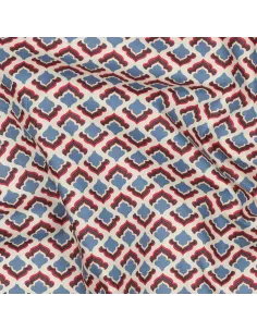 Tissu, Popeline de Coton Fleurie Rétro, Multicolore, Laize 150 cm, 100% Coton Oeko-Tex 110g/m²
