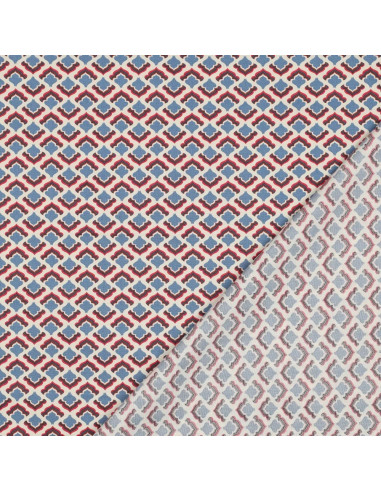 Tissu, Popeline de Coton Fleurie Rétro, Multicolore, Laize 150 cm, 100% Coton Oeko-Tex 110g/m²