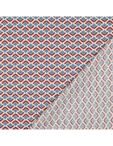 Tissu, Popeline de Coton Fleurie Rétro, Multicolore, Laize 150 cm, 100% Coton Oeko-Tex 110g/m²