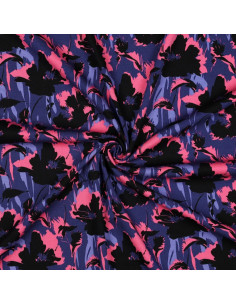 Twill viscose stretch, fleurs 2