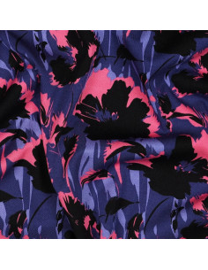 Twill viscose stretch, fleurs