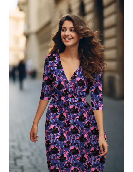 Twill viscose stretch, fleurs