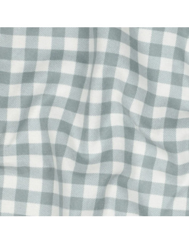 Tissu, Flanelle de Coton Vichy, Vert Clair, Laize 143 cm, 100% Coton 165g/m²