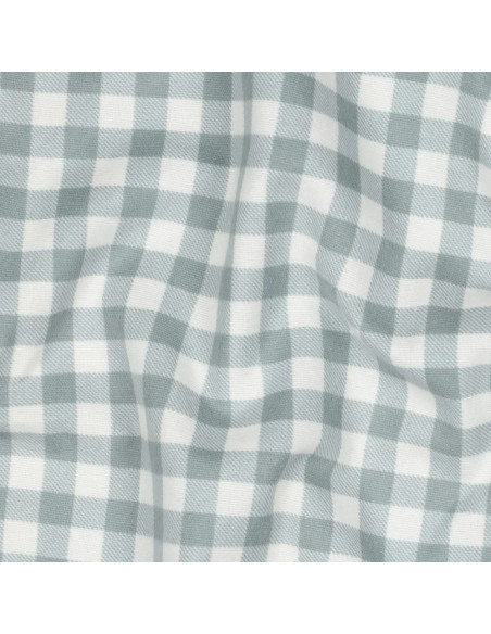Tissu, Flanelle de Coton Vichy, Vert Clair, Laize 143 cm, 100% Coton 165g/m²