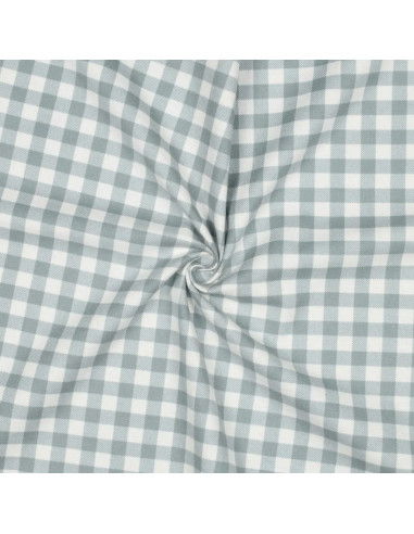 Tissu, Flanelle de Coton Vichy, Vert Clair, Laize 143 cm, 100% Coton 165g/m²