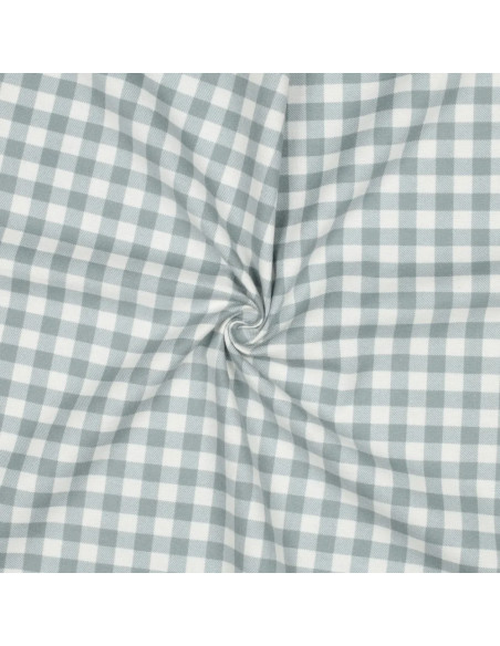 Tissu, Flanelle de Coton Vichy, Vert Clair, Laize 143 cm, 100% Coton 165g/m²