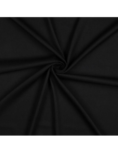 Tissu, Viscose Unie Stretch, Noir Profond, Laize 140 cm, 97% Viscose 3% Élasthanne 180g/m²