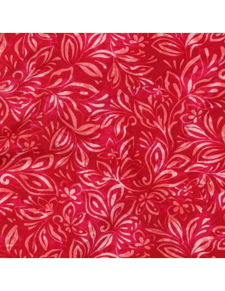 Tissu, Viscose Imprimée, Fleurs Abstraites Rose Fuchsia, Laize 140 cm, 100% Viscose 110g/m²