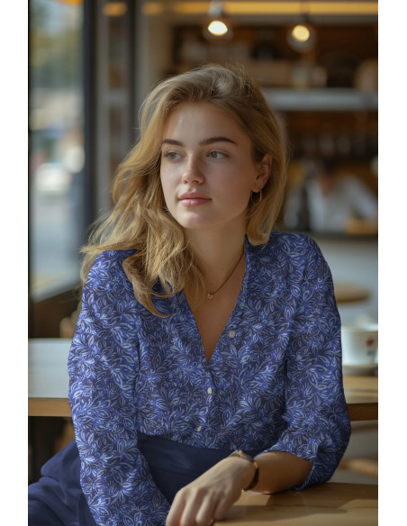 Viscose, impression digitale, fleurs roses