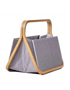 Coffret Fold & Store canevas & bambou, anthracite 2