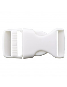 Fermoir bouclip, 25mm, blanc