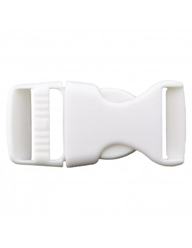Fermoir bouclip, 25mm, blanc