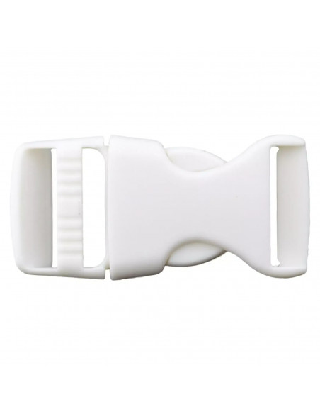 Fermoir bouclip, 25mm, blanc
