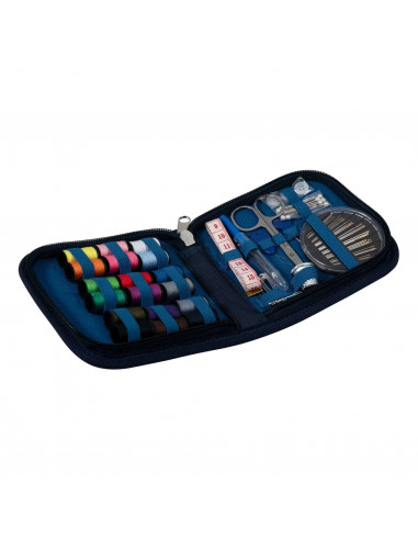 Kit de couture, fleurs bleues