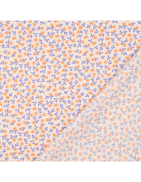 Popeline de coton, petites fleurs