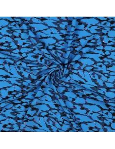Tissu, Viscose Léopard, Bleu, Laize 145 cm, 100% Viscose 105g/m² 2