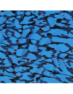Tissu, Viscose Léopard, Bleu, Laize 145 cm, 100% Viscose 105g/m²