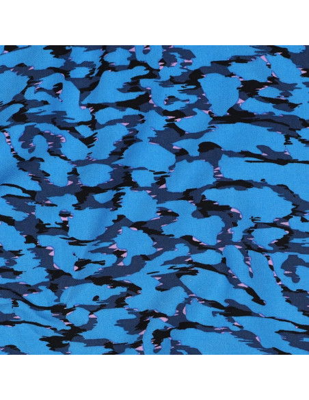 Viscose, léopard bleu