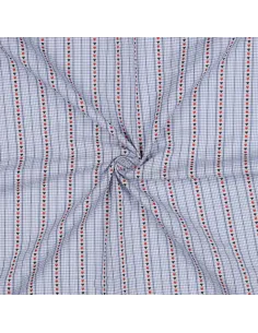 Tissu, Jacquard Rayures Cœurs, Multicolore, Laize 145 cm, 100% Coton 90g/m² 2
