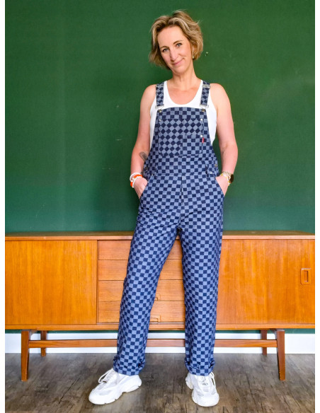 Jacquard denim, damier