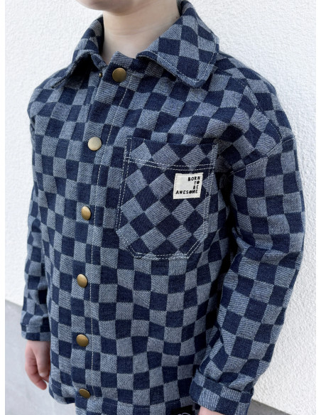 Jacquard denim, damier