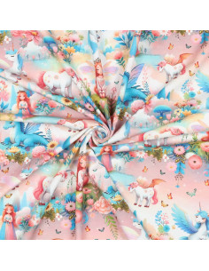 Jersey de coton, impression digitale, licornes 2