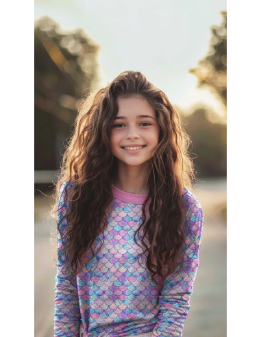 Jersey de coton, impression digitale, écailles violettes