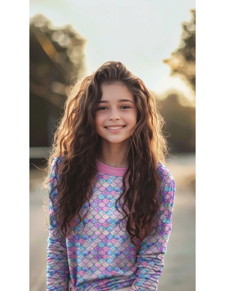 Jersey de coton, impression digitale, écailles violettes