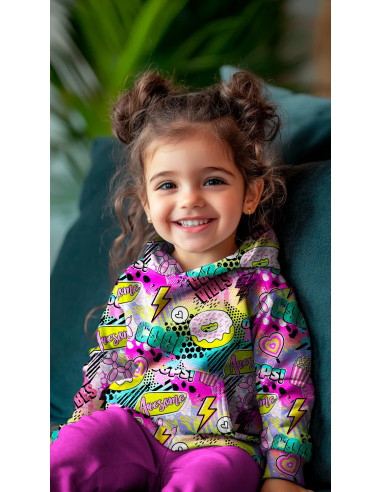 French terry coton, impression digitale, Awesome