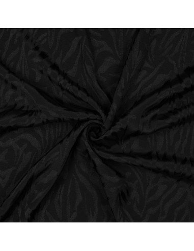 Tissu, Jacquard Zèbre Élégant, Noir, Laize 140 cm, 100% Viscose 130g/m²