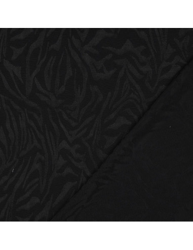 Tissu, Jacquard Zèbre Élégant, Noir, Laize 140 cm, 100% Viscose 130g/m²