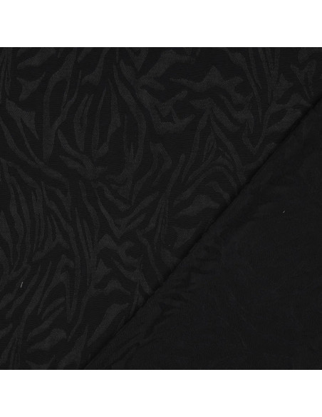 Tissu, Jacquard Zèbre Élégant, Noir, Laize 140 cm, 100% Viscose 130g/m²