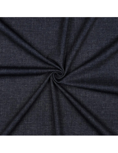 Tissu, Jersey Épais Aspect Denim, Bleu Denim Chiné, Laize 150 cm, Viscose Polyester Spandex Oeko-Tex