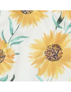 Tissu, Popeline de Coton, Champs de Tournesols Jaune, Laize 150 cm, 100% Coton 110g/m²