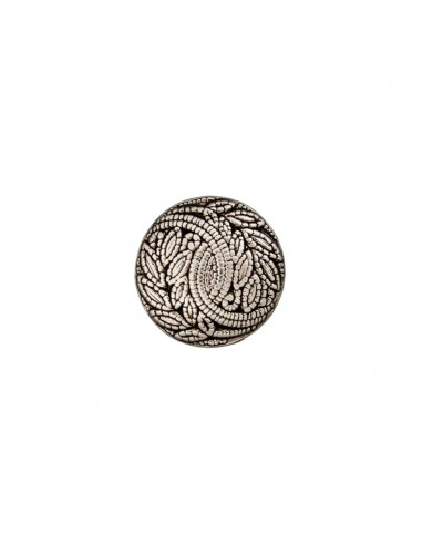 Bouton métal, à pied, 15mm, argent