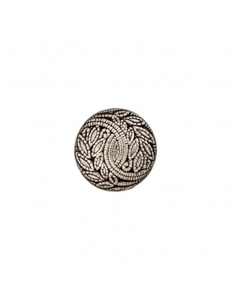 Bouton métal, à pied, 15mm, argent