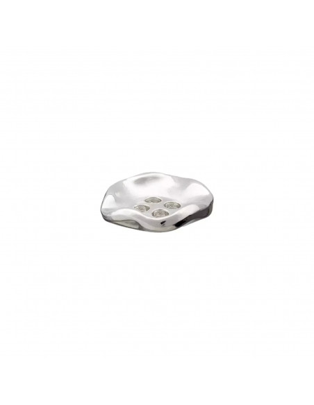 Bouton métal, 4 trous, 15mm, argent
