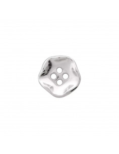 Bouton métal, 4 trous, 18mm, argent
