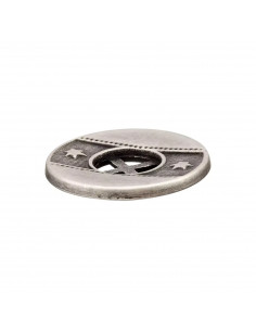 Bouton métal, 4 trous, Style boho, 20mm, argent vieilli 2