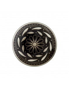 Bouton métal/polyester, à pied, 20mm, noir